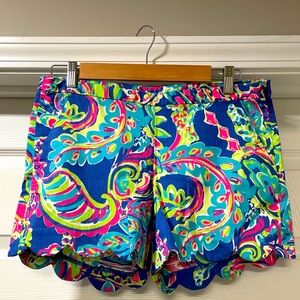 Lilly Pulitzer Bright Scalloped Shorts Sz 2